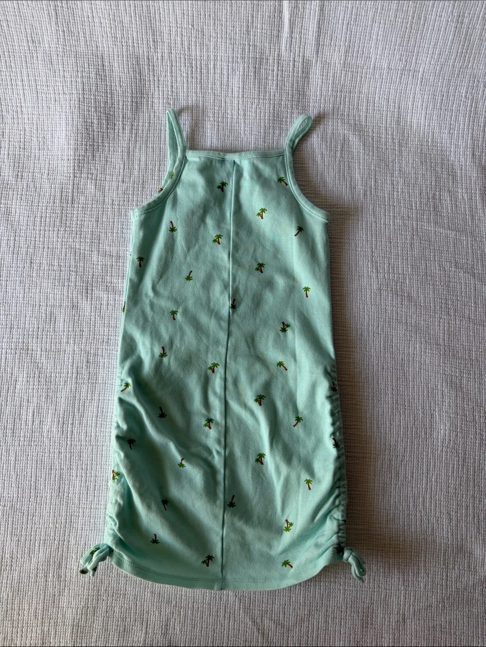 art class Mint Green/Turquoise Palm-Print Fitted Tank Dress